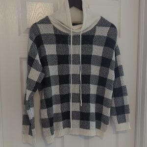 Parkhurst Black and Cream Plaid Hooded Pullover
